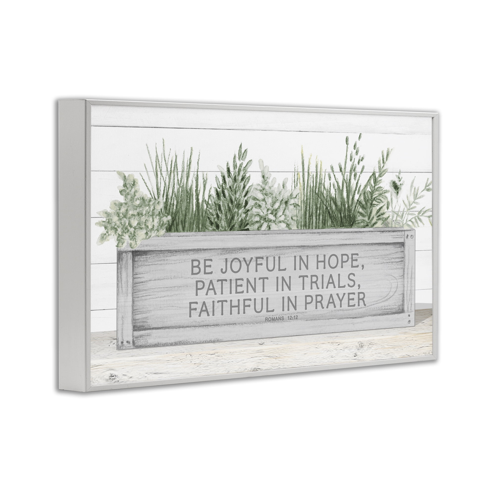 Stupell Industries Be Joyful Flower Box White Framed Giclee Art, design by Janice Gaynor