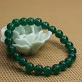 thumbnail image 3 of Angelstones Green Agate Gemstone 8mm Round Beads Stretch Bracelet 7 Inch Unisex, 3 of 5