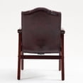 thumbnail image 5 of CQSXDA Ergonomic Leather Reception Guest Chairs With Padded Seat And Arms For Office Meeting Waiting Room Conference Use, Burgundy, 5 of 13