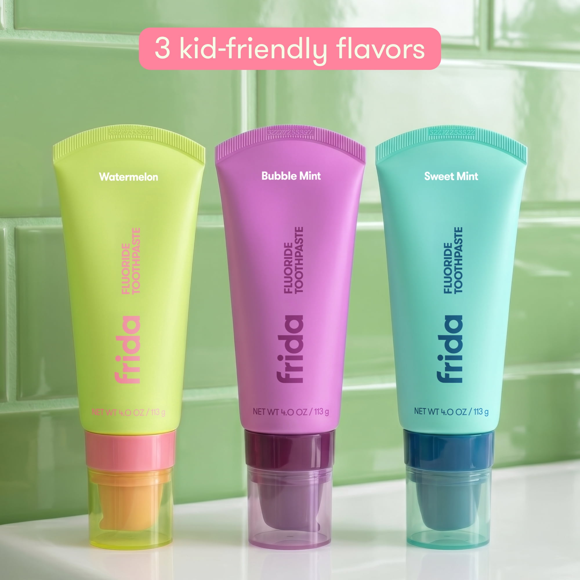 Frida for Kids Fluoride Toothpaste for Kids, Cavity Protection, Watermelon, 4 fluid ounce