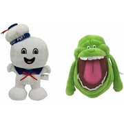 2Pcs/Set 20Cm 23Cm Vintage Ghostbusters 3 Stay Puft Marshmallow Man and Slimer Stuffed Plush Bank Sailor Stuffed Plush Toy Doll