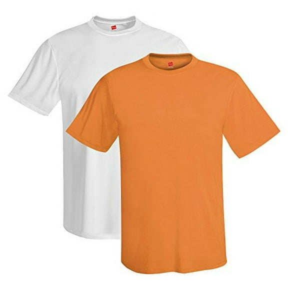 Hanes 4 oz NANO-T Cool Dri T-Shirt (Pack of 2) (1 White / 1 Safety Orange)