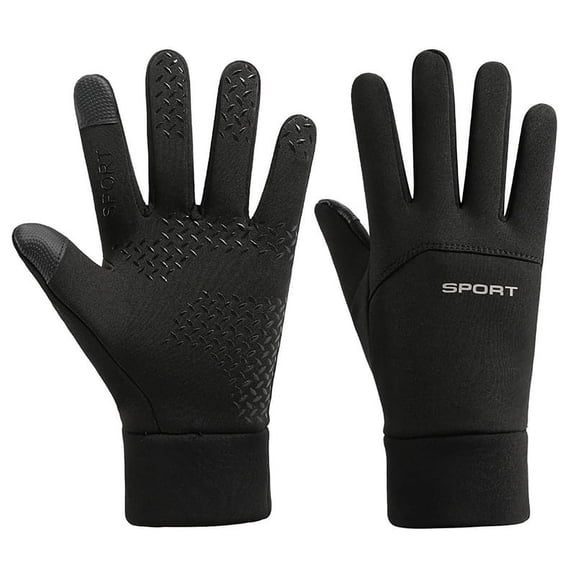Ruanlalo Gloves,1 Pair Men Gloves Touchscreen Anti-slip Windproof Comfortable Plush Lining Keep Warm Waterproof Winter Outdoor Cycling Full Finger Gloves for Driving