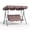 dark brown, variant on 3-Seat Outdoor Patio Swing Chair with Adjustable Canopy, Armrests, Breathable Textilene, Heavy Duty Waterproof Steel Frame, Glider Bench for Garden, Poolside - Gray-10z