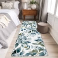 thumbnail image 5 of Blue Flower Runner Rugs 2x6 ft Watercolor Spring Blue Floral Green Leaf Botanical Washable Hallway Rugs Non-Slip Floor Mats Absorbent Carpet Bedside Runners for Bedroom Kitchen Bathroom Laundry Room, 5 of 9