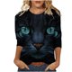 thumbnail image 2 of ICHUANYI Clearance Women's Fashion Easter Printed Loose T-shirt Mid-length 3/4 Sleeves Blouse Round Neck Casual Tops(Black, XXL) ICHUANYI WER2023080906575, 2 of 5