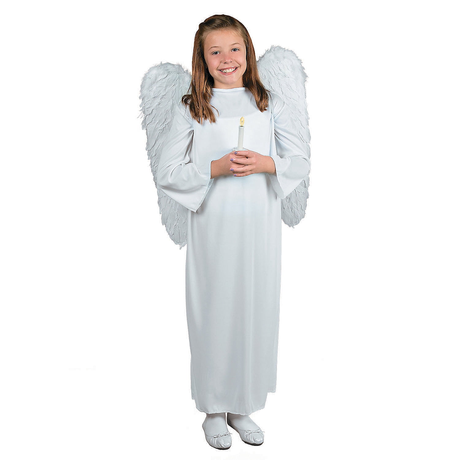Child L/Xl Angel Costume With Candle - Apparel Accessories - 3 Pieces Images Child L/Xl Angel Costume With Candle - Apparel Accessories - 3 Pieces