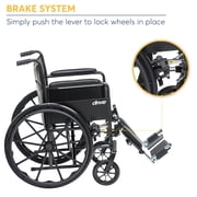 Drive Medical Silver Sport 2 Wheelchair, Non Removable Fixed Arms, Elevating Leg Rests, 18 Seat