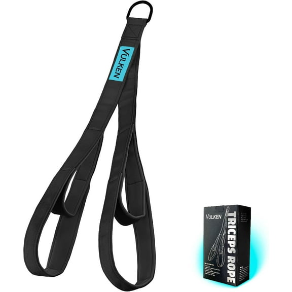 Tricep Rope Cable Attachment. 28.7 Inch & 22 Inch Two Lengths Built in One Pull Down Rope, Black & Pink