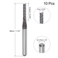 thumbnail image 2 of Uxcell 1/8" Shank 2mm x 9.5mm Diamond Film Coated Carbide Left Hand End Mill Bits 10 Pack, 2 of 6