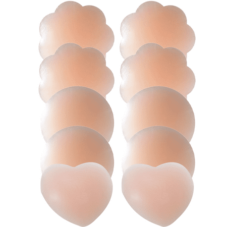 Nipple Covers Lift  Strapless Sticky Push Up Reusable Silicone Tape Bra  Invisible Adhesive Bras For Women & Girls Pink - Style:style 7;