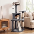 thumbnail image 4 of Gymax Cat Tree Multi-Level Cat Tower w/ Top Perches & Cozy Condo Climbing Ladder Dark Gray, 4 of 10