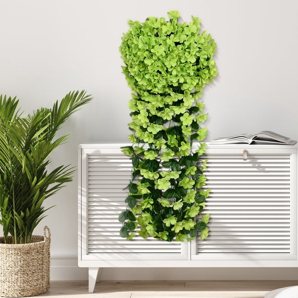 Flor de Seda Violeta Simulada para Colgar En La Pared, Flores Artificiales Decorativas para Balcón y Pared, Ramo de Hortensias de Seda, Decoración para El Jardín.