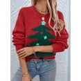 thumbnail image 2 of Christmas Sweaters for Women CrewNeck Sweater Pullovers Long Sleeve Xmas Holiday Clothes Red S, 2 of 8