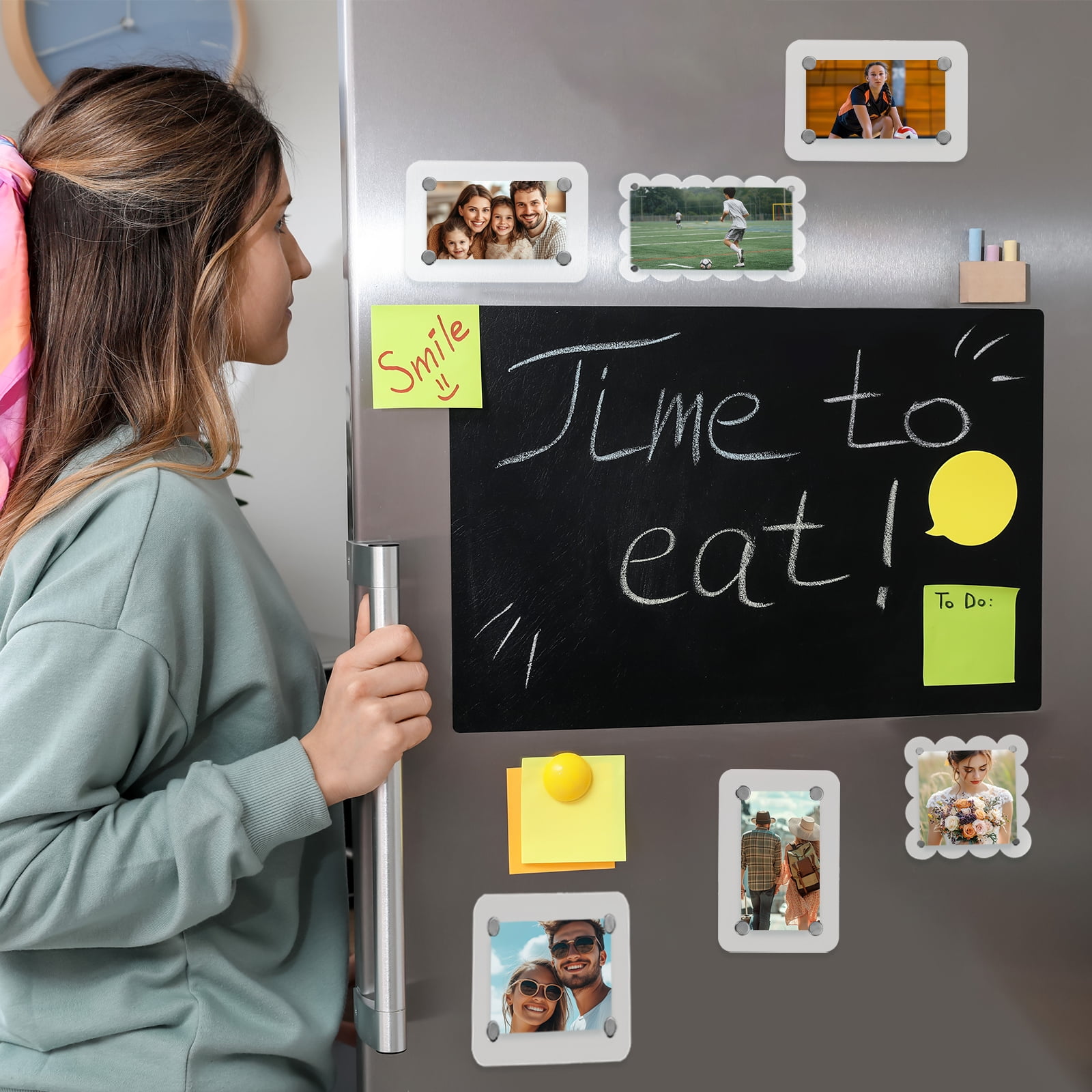 Unique Bargains 5 Pcs Acrylic Fridge Magnetic Frame Clear 2.4" x 3.5"