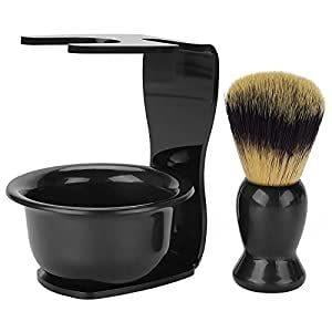 Ensemble de Brosses de Rasage 3 en 1, Brosse de Rasage pour Cheveux Support de Bol de Savon de Rasage Support de Brosse de Rasage Super Ensemble de Rasage