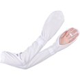 thumbnail image 5 of 1 par de puños de brazo, protección de brazo largo puños de muñeca de hielo deportes al aire libre protector solar calentadores de brazo calentadores de brazo de encaje, blanco, 5 of 5