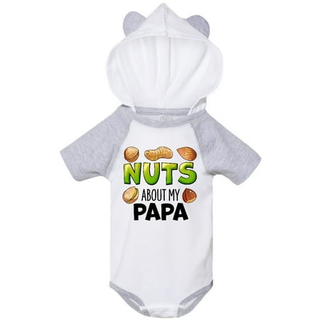 

Inktastic Nuts About My Papa Peanut Almond Pistachio Gift Baby Boy or Baby Girl Bodysuit