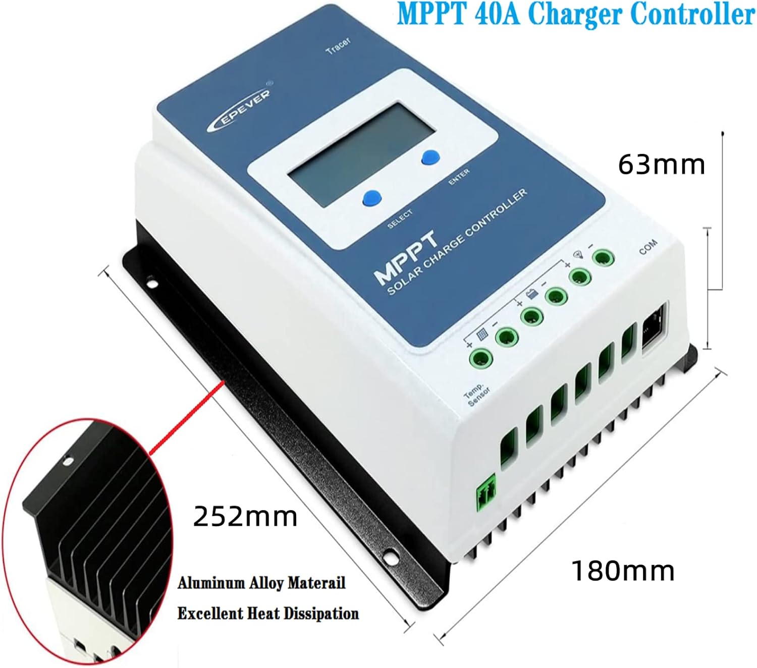 MPPT Solar Charge Controller 30A 12V/24V Auto Solar Panel Charge Controller Max.PV 100V Solar Charge Regulator with MT50 Remote Meter + Temperature Sensor RST + PC Monitoring Cable RS485