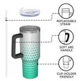 thumbnail image 4 of 40oz Tumbler with Handle and Straw, Vacuum Insulated Stainless Steel Travel Mug, Fits Car Cup Holder, Gradient Print, 4 of 6