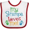 thumbnail image 3 of Inktastic My Grampa Loves Me Boys or Girls Baby Bib, 3 of 4