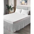 thumbnail image 4 of Grey White Stripes Wrap Around Bed Skirts for King Bed 16" Drop,Bed Skirt with Adjustable Elastic Belt Dust Ruffle Bed Valance for Bedroom Hotel Simple Geometric Modern Monochrome Bed Frame Cover, 4 of 7