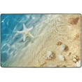 thumbnail image 4 of Dreamtimes Starfish Seashell Summer Area Rug, 36"x24" Light Sea Sandy Beach Non-Slip Washable Indoor Door Mat, Absorbent Floor Mat for Bedroom Kitchen Entryway Bathroom, 4 of 7