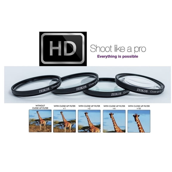 CLOSE-UP MACRO LENS SET  1  2  4  10 for CANON EOS M EF-M 18-55mm STM KIT (52mm Compatible)