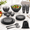 Space Grey-Service For 6, variant on Clear 20 Piece Tableware Dinnerware Set Service For 4 With Salad Serving