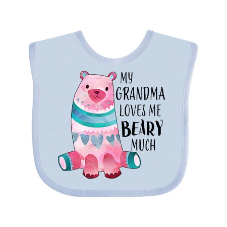 

Inktastic My Grandma Loves Me Beary Much with Cute Bear Gift Baby Boy or Baby Girl Bib