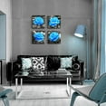thumbnail image 2 of Canvas Wall Art For Living Room Family Wall Decor For Bedroom Modern Kitchen Wall Decorations Blue Rose Flowers Wall Pictures Artwork Black And White Canvas Art Prints Bathroom Home Decor 4 Pieces, 2 of 6