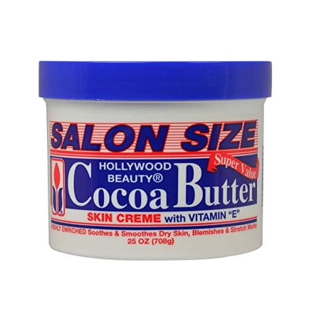 Hollywood Beauty Cocoa Butter Skin Cream - 25 oz. - With Vitamin E - Enrich, Soothe, & Smooth Dry Skin