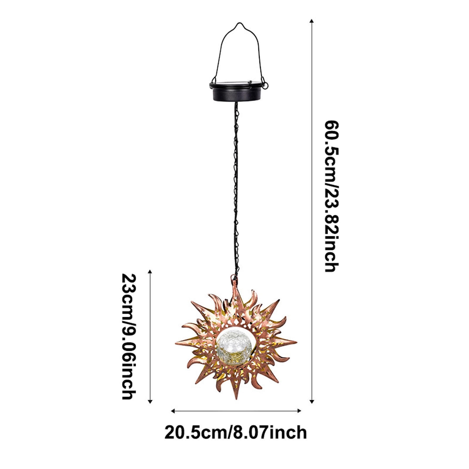 Outdoor Hanging Solar Lights, Garden Decorative Solar Chandeliers 2D Acrylic Hot Air Balloon Shape with Flickering Flame Effect for Patio Porch Wedding Terrace