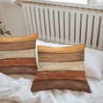 thumbnail image 6 of Throw Pillow Covers 18x18 Inch Set of 2, Farmhouse Burnt Orange Brown Waterproof Outdoor Pillow Covers, Vintage Wooden Striped Decorative Cushion Pillowcases for Couch, Sofa, Bed, Garden, Patio, 6 of 9