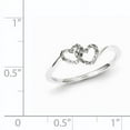 thumbnail image 2 of Sterling Silver Rhodium Plated Diamond Double Heart Promise Ring (Size 8) Made In India qr5605-8, 2 of 2