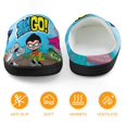 thumbnail image 7 of Teen Titans Go Slippers for Kids, Cute Soft Plush Anti-slip Fluffy Fuzzy House Slippers Warm Soft Plush Non-Slip Indoor Outdoor Slip-on Shoes for Boys Girls, 7 of 7