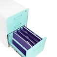 thumbnail image 4 of Poppin White + Aqua Stow 3-Drawer Vertical File Cabinet With Lock, 4 of 6