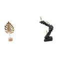 thumbnail image 6 of Dualoai Leaf Sculpture Metal Thinker Statue Resin Abstract Leaf Shaped Figurine Crafts Nordic Creative Ornament Ladder Handicraft for Table Party Home Bookshelf Decorative Objects Desktop Table, 6 of 8