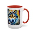 thumbnail image 3 of Psychedelic Style Alaskan Malamute Coffee Mug, 11oz, 15oz, two-toned, 3 of 6