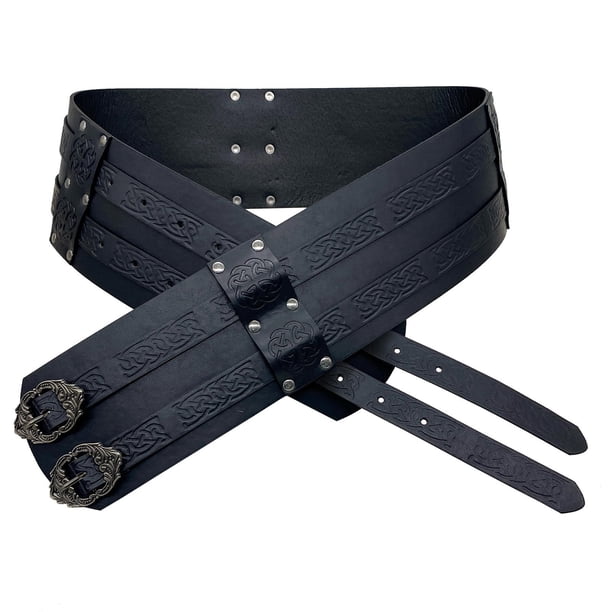 Accesorios de cosplay de cintura medieval Corsé Corsé Corsé para el espectáculo de escenario Dress Up Negro