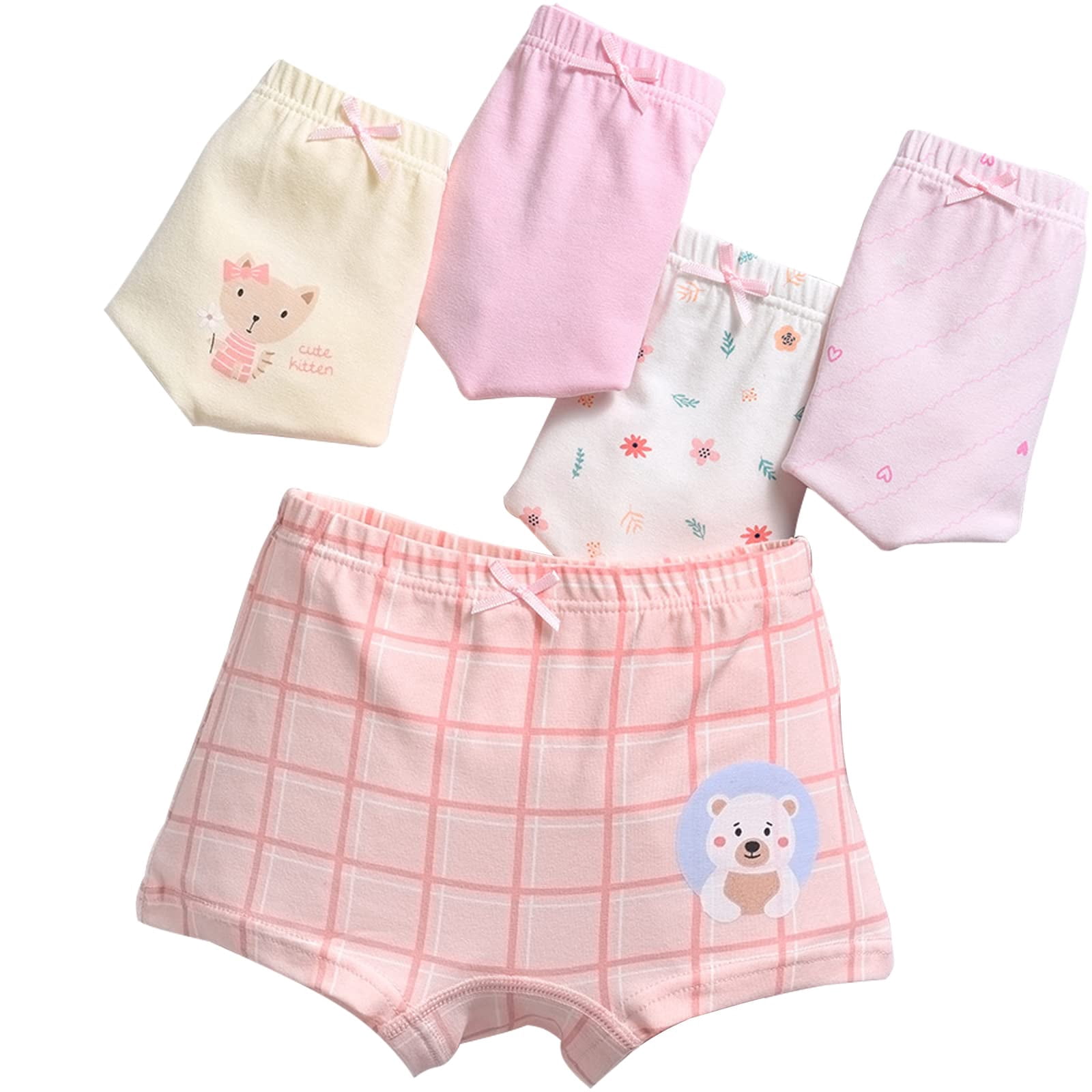 ZHTEAPR Kids Little Girls Underwear 5years Soft Cotton Boxer Briefs