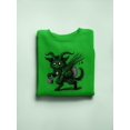 thumbnail image 3 of Krampus Cat Creepy Christmas Gift Men's Sweatshirt, 3 of 4