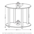 thumbnail image 3 of Furinno Turn-N-Tube Toolless Assembly Round Coffee Table, 2-Tier White Coffee Table with Open Shelf, Side Table, for Living Room, Bedroom, Home Office, Light Marble, 3 of 5