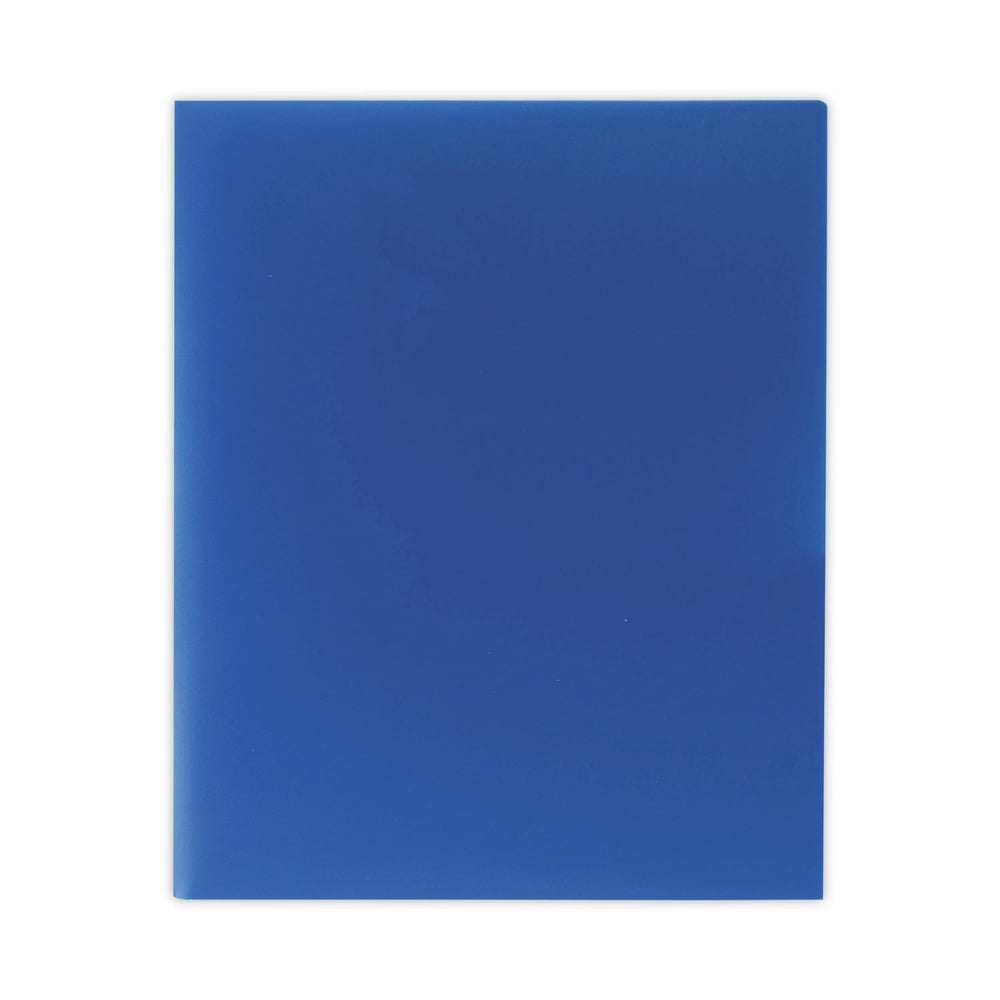 C-Line 33955 11 in. x 8.5 in. Two-Pocket Heavyweight Poly Portfolio Folder - Blue (25/Box)