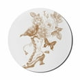 thumbnail image 1 of Victorian Mouse Pad for Computers, Nostalgic Boots Roses Butterfly and Bird British Trend Upper Class Shoe Art, Round Non-Slip Thick Rubber Modern Gaming Mousepad, 8" Round, Brown White, by Ambesonne, 1 of 2