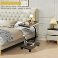 thumbnail image 6 of C Table End Table,360°Swivel TV Tray Table for Small Spaces, Couch Tables That Slide Under, C Shaped Side Tables with Wheels for Living Room and Bedroom, Bed,Chair, Snack Table, 6 of 14