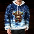 thumbnail image 5 of Xcmzpl Men's Marry Christmas Hoodies Xmas Graphic Pullover Sweatshirts Faux Fur Trim Long Sleeve Hoodies with Pokcet Under 30, 5 of 10