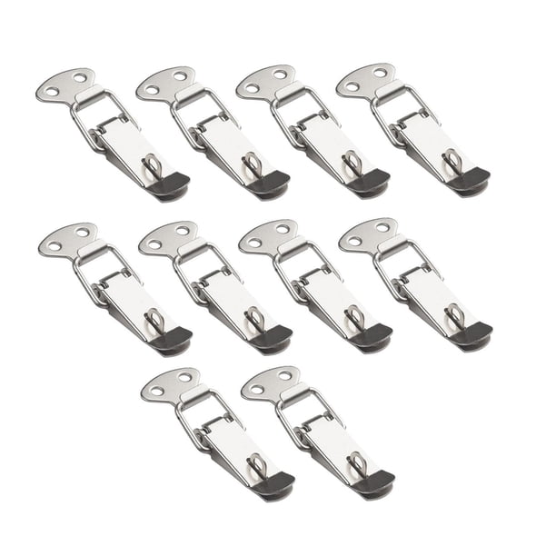 Paquete de 10 cerraduras de palanca, cerradura de metal, cerraduras de palanca con resorte, accesorios de metal, con orificio para candado