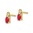 thumbnail image 3 of Natural Red Ruby 1/2 Carat (Ctw) Stud Earrings in 14K Yellow Gold with Accent Diamonds, 3 of 5