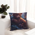 thumbnail image 6 of Honeii Lazy Stone Bear Print Throw Pillow, Square Decorative Pillow Forms Soft Fluffy Plump Pillow Decorative Pillow Inserts,Couch Pillows-18"x18", 6 of 7